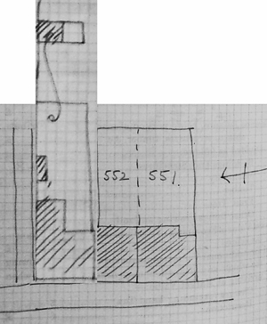 Sketch plan of 3 houses